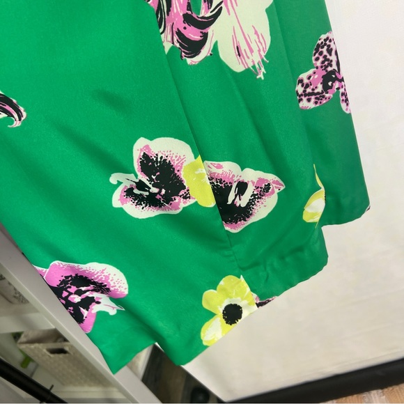 J. Crew high neck green dress mini floral key hole open back sleeveless sz. 4 - Picture 4 of 14